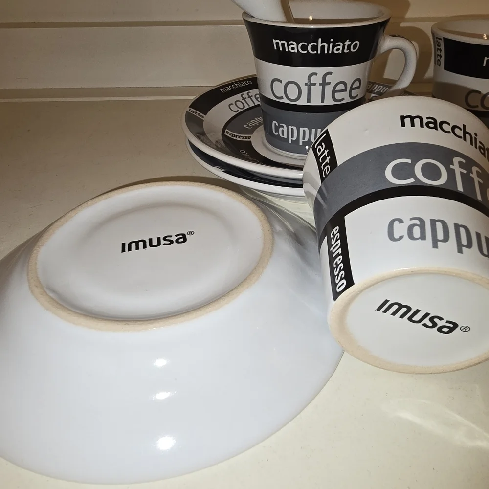 ⭐️40% Off⭐️ IMUSA Espresso Coffee Set with Saucers and Mini Spoons - Set of 4